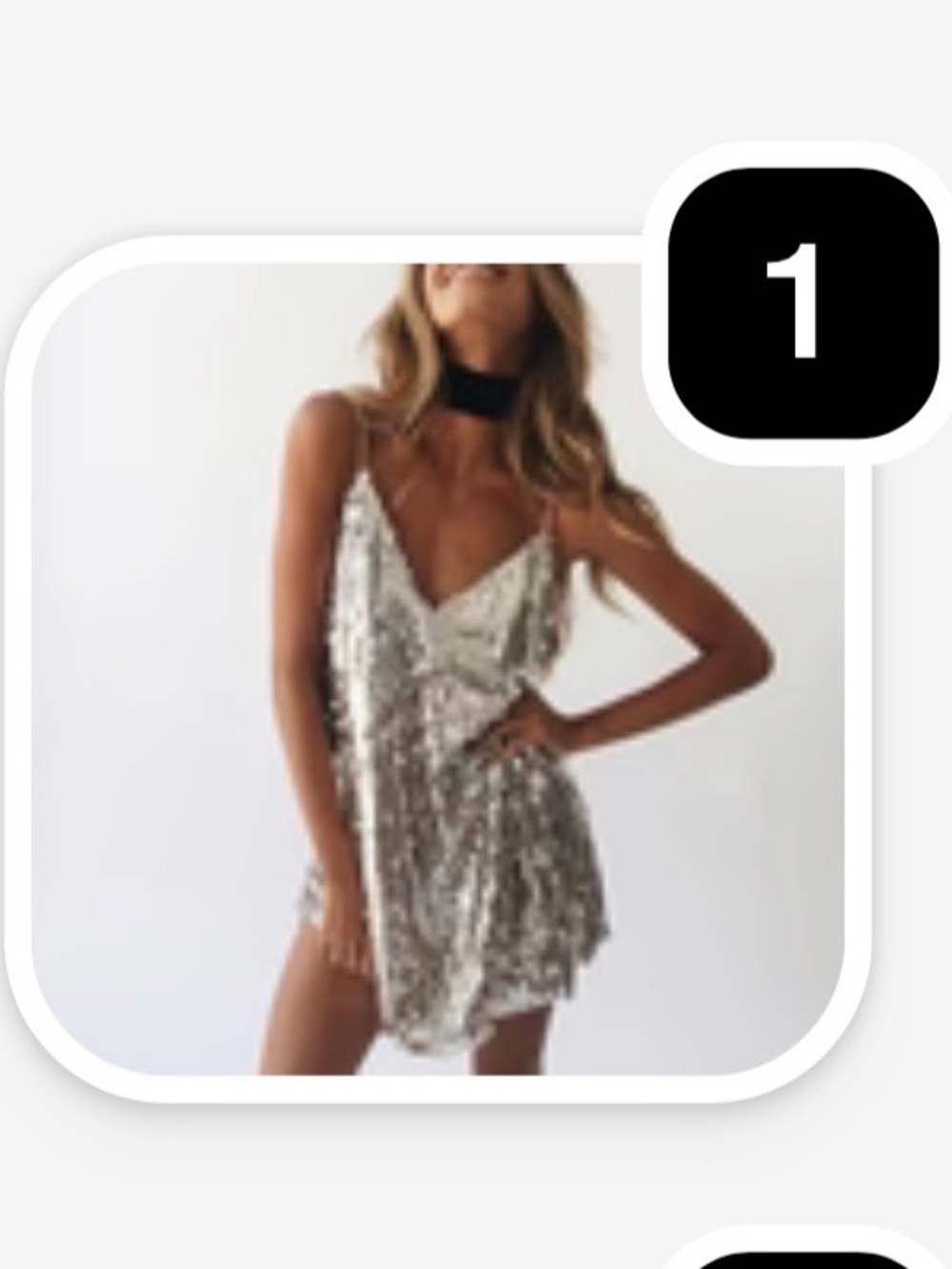 Silver Sequin Mini Dress - Sparkling Party Slip Dress - Picture 5 of 5